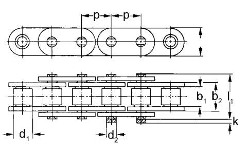 Simplex-Präzisions-Rollenkette mit geraden Laschen