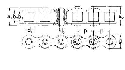Hohlbolzenkette als Rollenkette