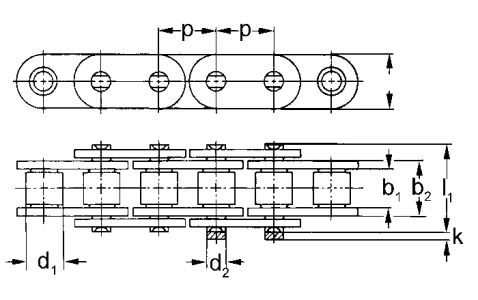 Simplex-Präzisions-Rollenkette mit geraden Laschen